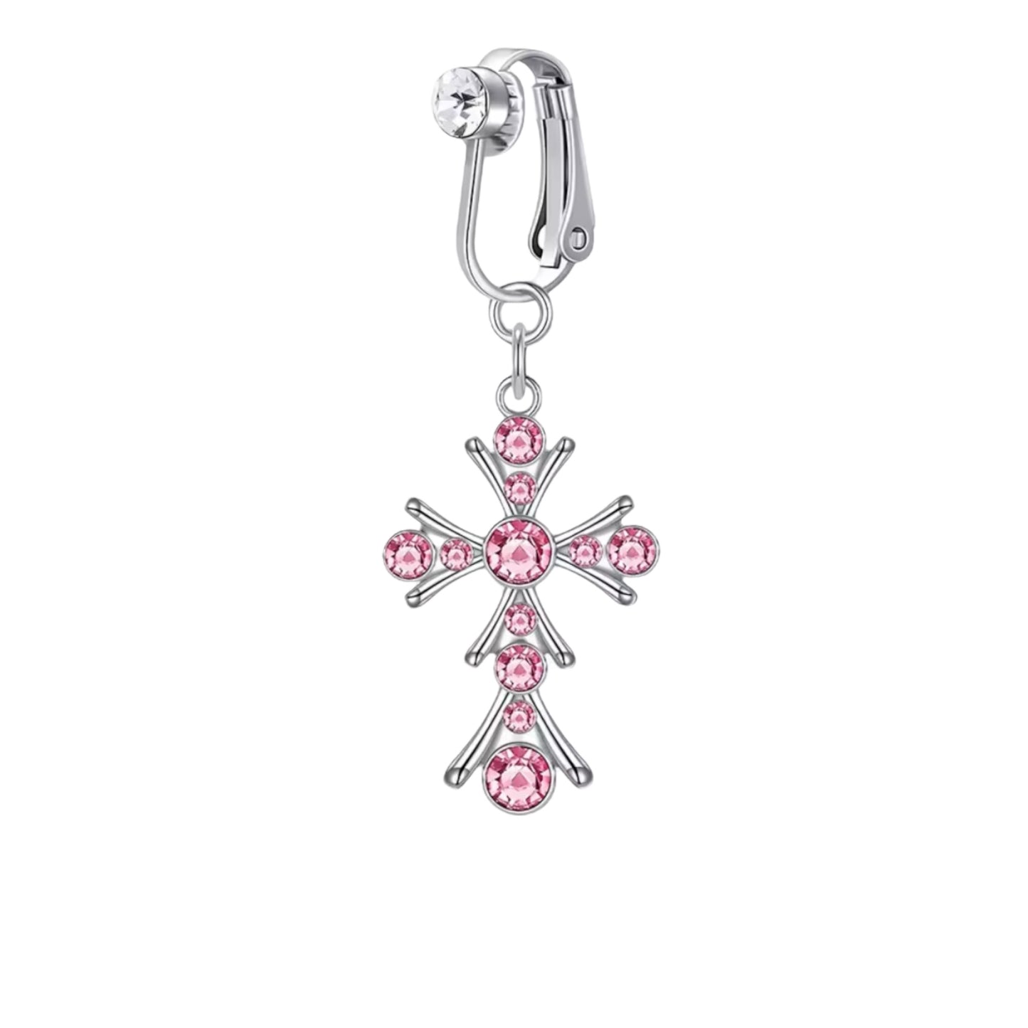 Pink Cross belly ring