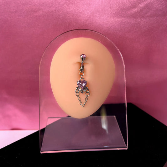 Heart Zircon Belly Ring