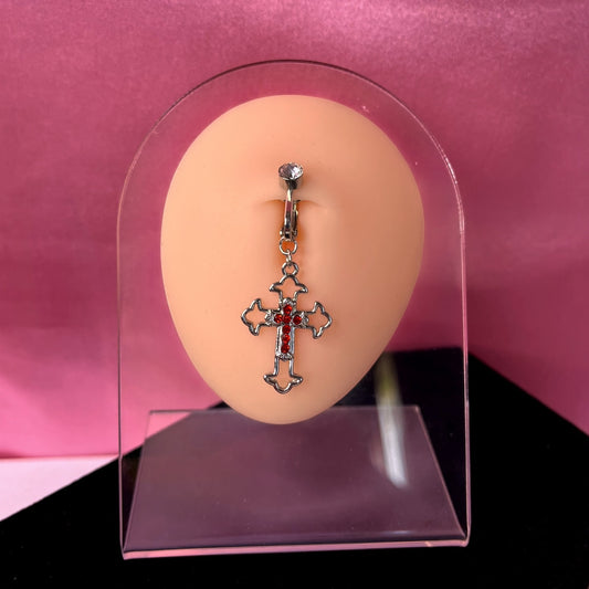 Red Cross Belly Ring